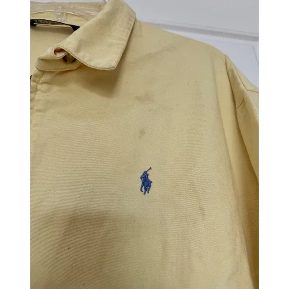Vintage Polo Ralph Lauren Made In USA Men's Harrington Zip Yellow Jacket Size XL